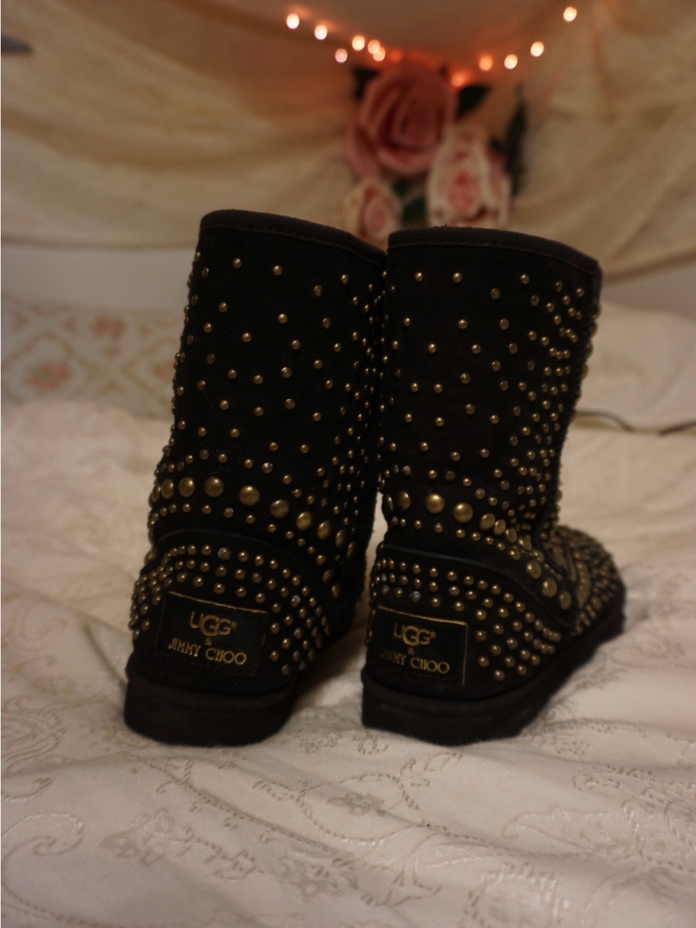 UGG Black Suede Studded Short Boots
